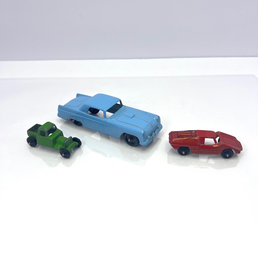Tootsietoy Diecast Car Lot 3 Vtg Ford‎ Thunderbird Fiat Abarth Hot Rod Roadster
